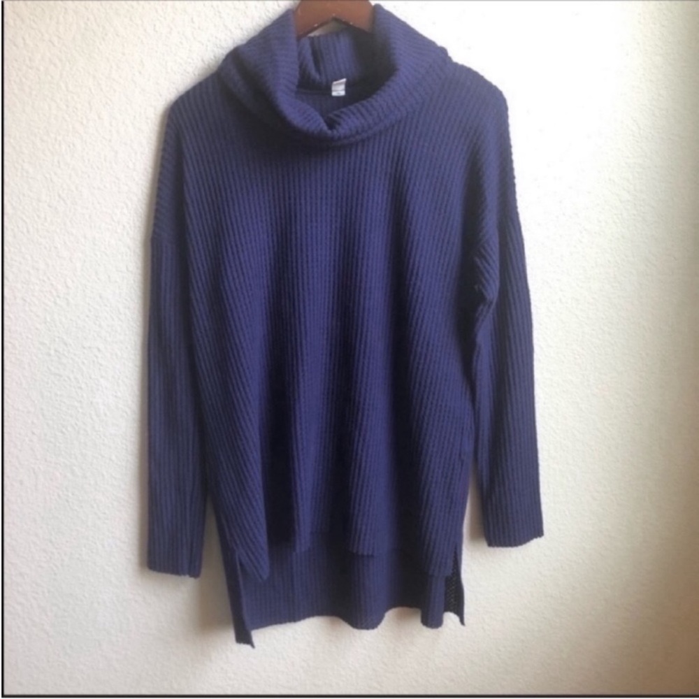 BP navy waffle knit turtle neck sweater